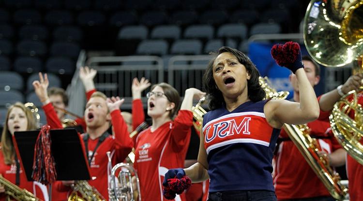 MSU Denver cheer squad.