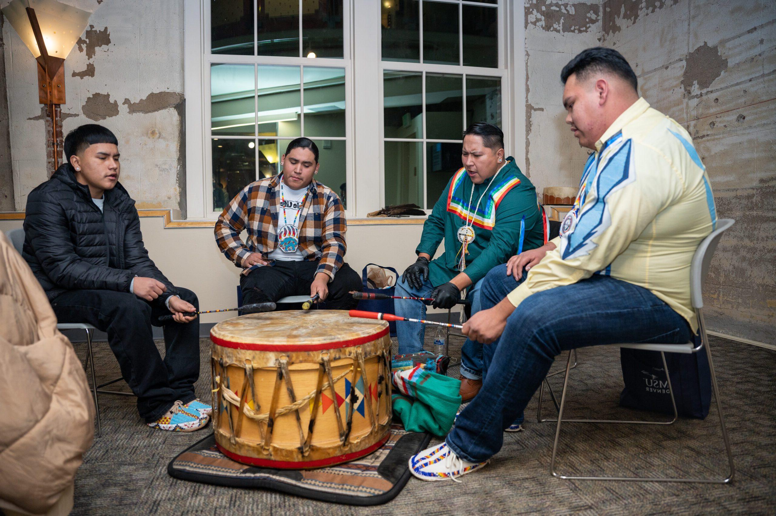 Native Indigenous Community around Drum